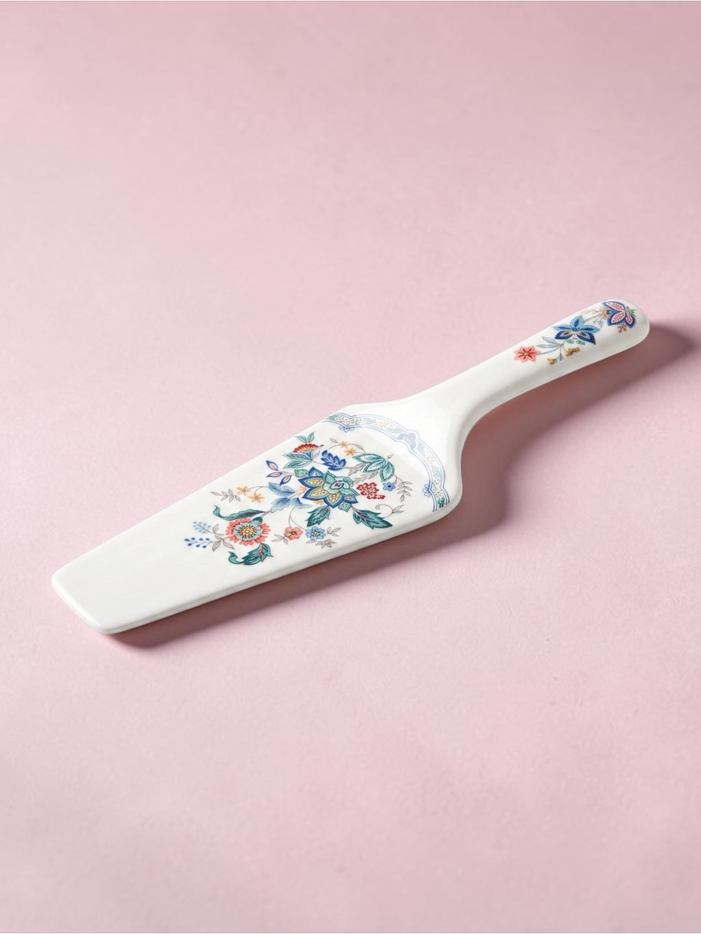 Vintage Andrea by Sadek Porcelain Cake Server Garden of India Floral Spatula
